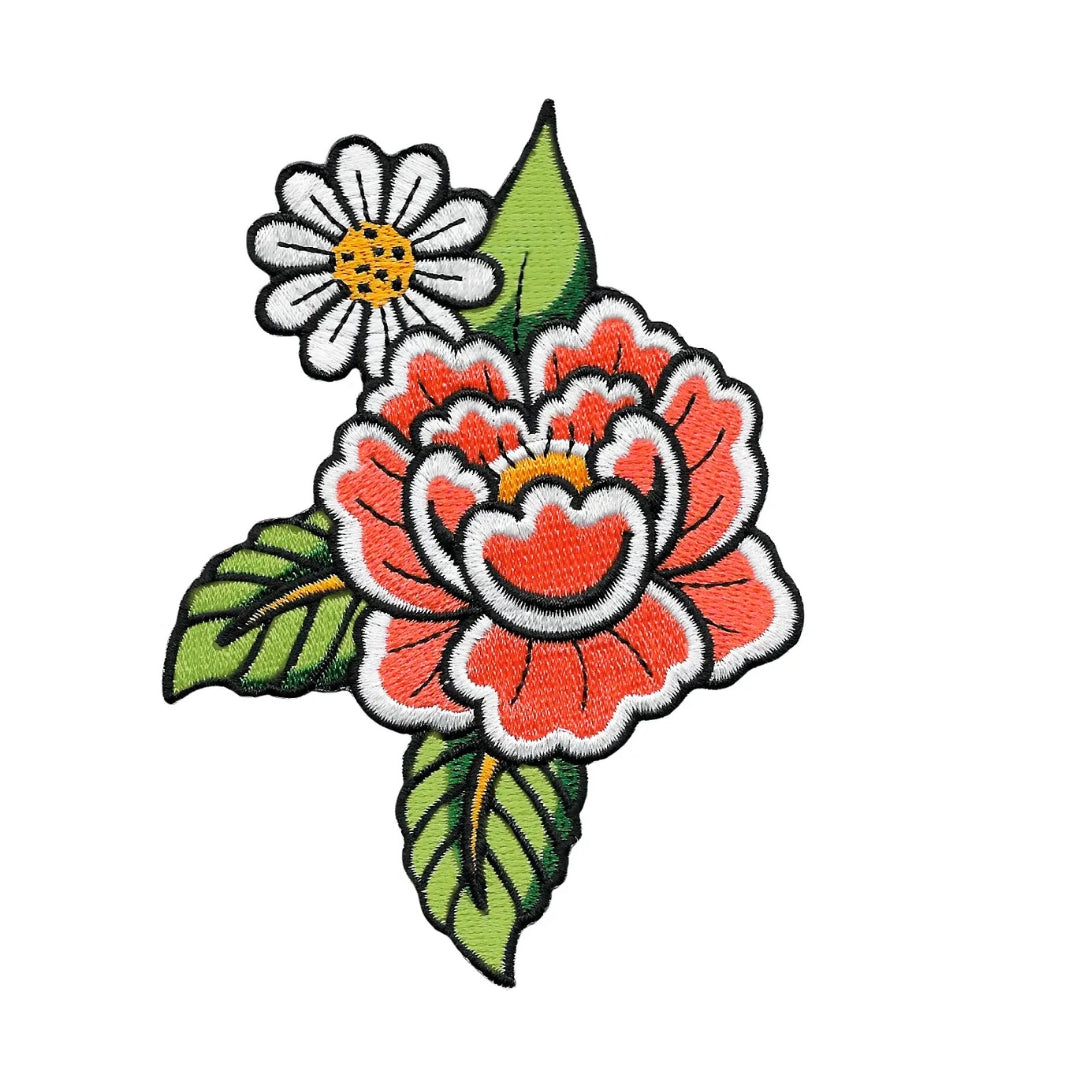 Parche estampado de flores rojas - La barbuda