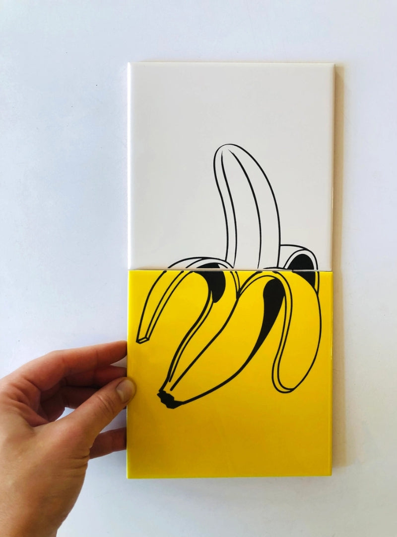Mural decorativo cerámica autoadhesivo, Banana - Bussoga