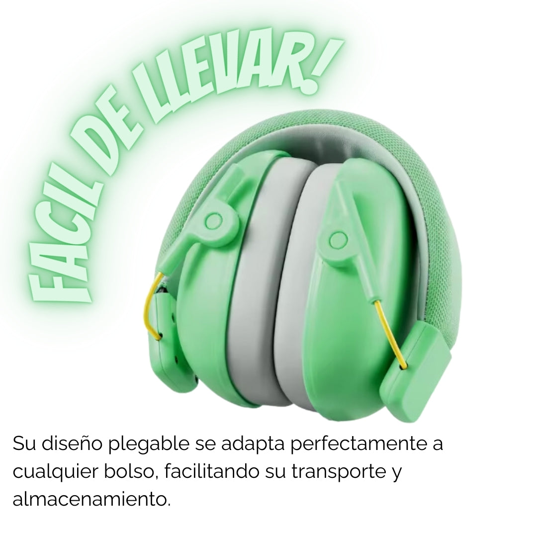 Festival Must-Have: Orejeras Antiruido Plegables para Niñxs (Verde)